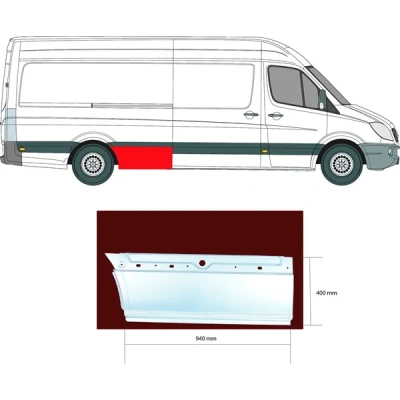 Kuva Kylkipaneli, Eteen, oikea MERCEDES BENZ, VW OE 2E1 809 158B, 9066375709, A 906 637 57 09