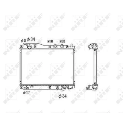 Kuva NRF 53461 Jäähdytin Alumiini 518 350 25 Jäähdytysrivat juotetut HONDA: CIVIC 7 Hatchback