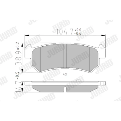 Kuva JURID 573216J Jarrupalat Ei kulumisenilmaisimelle Ilman tarvikkeita CHEVROLET: Nubira Farmari, Aveo / Kalos Sedan, Lacetti Hatchback
