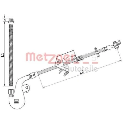Kuva METZGER 4110927 Jarruletku Etuakseli, vasen 221/283 M10x1 CITROËN: C5 3, PEUGEOT: 407 SW, Sedan