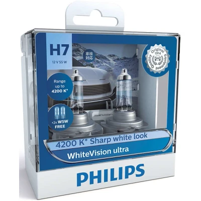 Kuva Halogeenilamppu PHILIPS WhiteVision ultra H7 PX26d BMW, ROVER, HONDA, DACIA, LAND VOLVO, SUBARU, SSANGYONG, ALPINA, SUZUKI, SAAB, IVECO, RENA