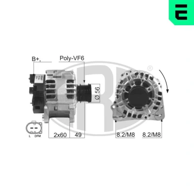 Kuva ERA 210167A Laturi 14V 120A SKODA: Fabia 2, I Hatchback, SEAT: Ibiza 3, VOLKSWAGEN: Lupo / 3L, Polo IV Hatchback