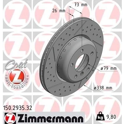 Kuva ZIMMERMANN FORMULA F COAT Z 150.2935.32 Jarrulevyt BMW: 3 Touring, Sedan, Coupe