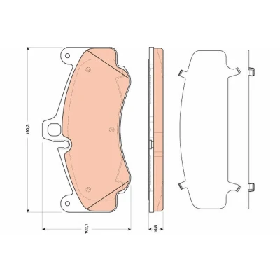 Kuva TRW GDB1817 Jarrupalat Kulumisenilmaisemelle PORSCHE: 911 Coupe, Cabriolet