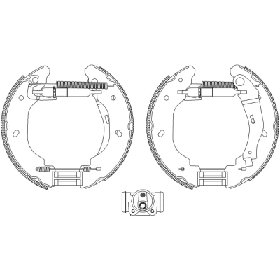 Kuva TEXTAR Shoe Kit Pro 84059100 Jarrukenkäsarja, Rumpujarru Pyörän jarrun sylinterillä, Säätöelementillä FORD: Transit Mk5 Bussi