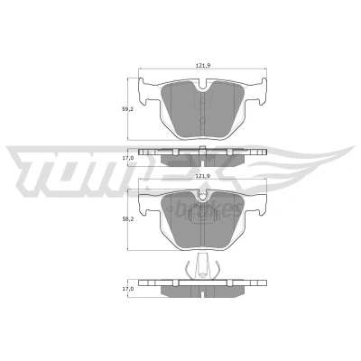 Kuva TOMEX brakes TX 15 24 Jarrupalat Taka akseli Kulumisenilmaisemelle BMW: X5, X6