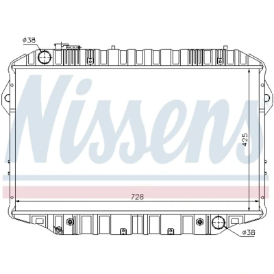 Kuva NISSENS 64861 Jäähdytin Alumiini 425 728 40 Jäähdytysrivat juotetut TOYOTA: Land Cruiser 80, Prado 70 SUV