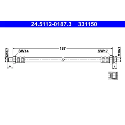 Kuva ATE 24.5112 0187.3 Jarruletku 187 M10x1 FIAT: BRAVO 2