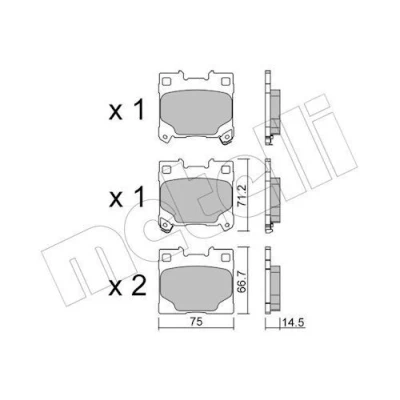 Kuva METELLI 22 1289 0 Jarrupalat akustisella kulumavaroittimella TOYOTA: Yaris IV