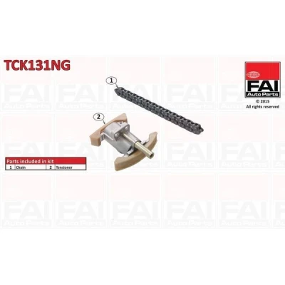 Kuva FAI AutoParts TCK131NG Jakoketjusarja ilman tiivisteitä, hammaspyöriä Yksinkertainen, Niittiketju AUDI: A4 B7 Sedan, B6 Avant, Sedan