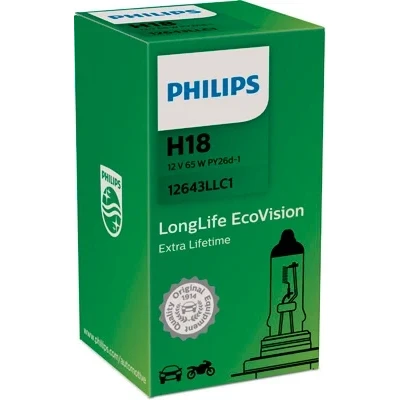 Kuva Halogeenilamppu PHILIPS LongLife EcoVision H18 PY26d 1 FORD ECOSPORT, PEUGEOT 2008 II, 208 II OE
