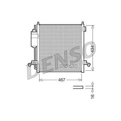 Kuva DENSO DCN45001 Ilmastoinnin Lauhdutin Vedenerottimella 467x434x16 R 134a 467