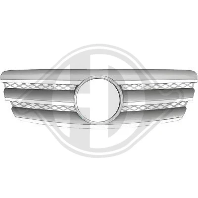 Kuva DIEDERICHS HD Tuning 1615340 Etusäleikkö hopea, kromi MERCEDES BENZ: E sarja Sedan