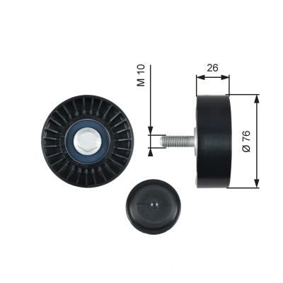 Kuva GATES T36485 Ohjainrulla FleetRunner Micro V Stretch Fit SKODA: Fabia 2, Octavia II Hatchback