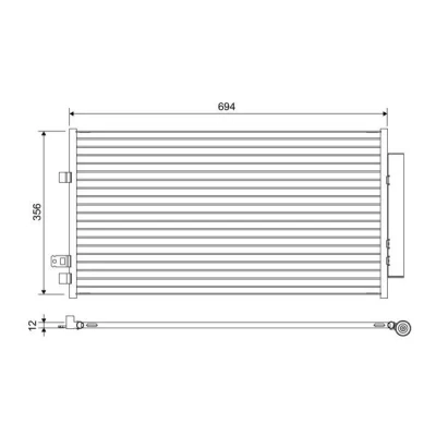 Kuva VALEO 822638 Ilmastoinnin Lauhdutin Vedenerottimella Alumiini 356