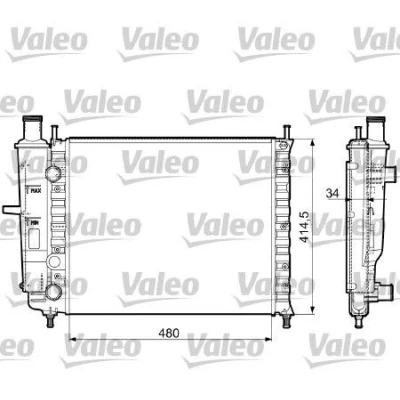 Kuva VALEO 732788 Jäähdytin Alumiini 480 415 34 Jäähdytysrivat mekaan. kiinnitetyt FIAT: BRAVO 1