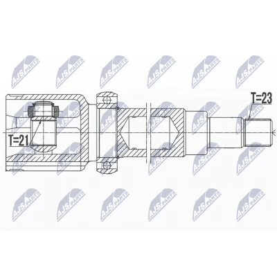 Kuva Nivelsarja, vetoakseli, Vaihteiston puoli, Etuakseli, oikea Ford Fiesta sedan, van V, VI OE 1142809, 1537380, 1697349