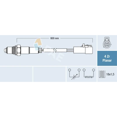 Kuva FAE 77263 Lambda Anturi Lämmitetty FORD: Focus 3 Turnier, 3, 2