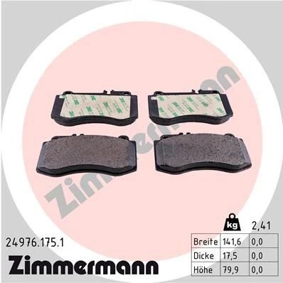 Kuva ZIMMERMANN 24976.175.1 Jarrupalat Kulumisenilmaisemelle Valokuva vastaa toimituslaajuutta MERCEDES BENZ: E sarja T modell, Sedan, CLS Coupe