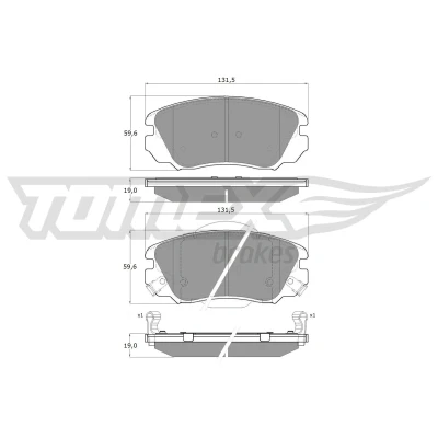 Kuva TOMEX brakes TX 16 33 Jarrupalat Etuakseli akustisella kulumavaroittimella OPEL: Insignia A Sports Tourer, Hatchback, Sedan