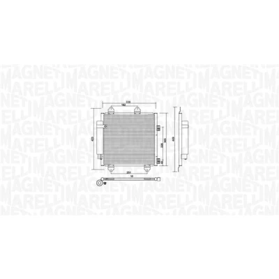 Kuva MAGNETI MARELLI 350203753000 Ilmastoinnin Lauhdutin Vedenerottimella 370x332x16 331,8 370 16