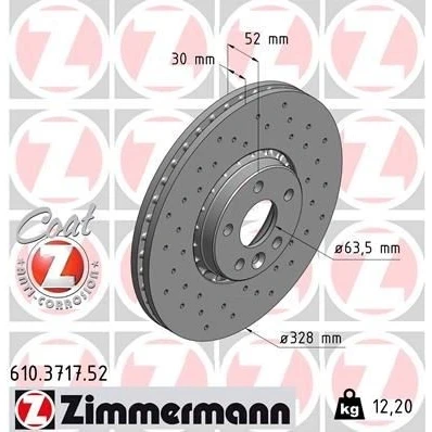 Kuva ZIMMERMANN SPORT COAT Z 610.3717.52 Jarrulevyt 328 30 6/5 5 108 Tuuletettu, ulko, reijitetty pinnoitettu VOLVO: XC60 I