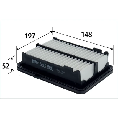 Kuva VALEO 585860 Ilmansuodatin 52 148 197 Suodatinpanos