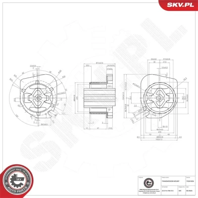 Kuva Vaihteiston tuki, autom., Takana, Oikea, ala Esen skv 75SKV836 bmw x5 [e53] OE 22 31 6 764 212, 771 743