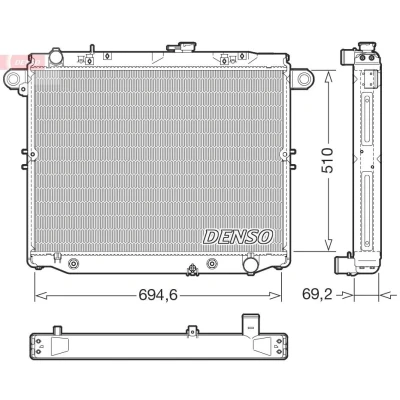 Kuva DENSO DRM50148 Jäähdytin 695mm 510mm 69mm