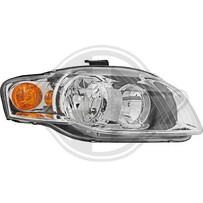 Kuva DIEDERICHS 1017186 Ajovaloumpio Oikea H7/H7 Halogeeni Keltainen Oikeanpuoleiselle liikenteelle Valokorkeussäätimen moottorilla AUDI: A4 B7 Avant