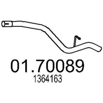 Kuva MTS 01.70089 Pakoputki 860 Takana takavaimentimelle FORD: Focus 2 Kombi