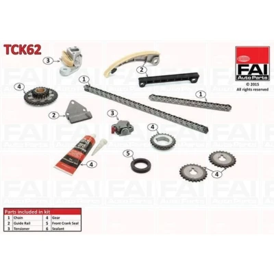 Kuva FAI AutoParts TCK62 Jakoketjusarja Tiivisteillä, Hammaspyörillä Yksinkertainen, Niittiketju SUZUKI: Grand Vitara 2 SUV, SX4 I Hatchback, Sedan