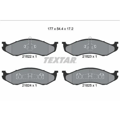 Kuva TEXTAR 2182202 Jarrupalat Ei kulumisenilmaisimelle JEEP: Grand Cherokee I, II, Wrangler I SUV