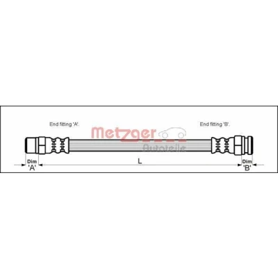 Kuva METZGER 4114736 Jarruletku 283 F10 x 1 VOLKSWAGEN: GOLF 2