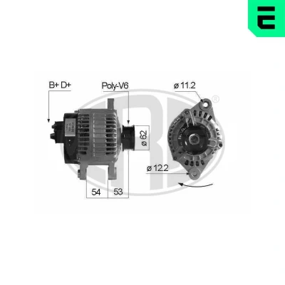Kuva ERA 210035A Laturi 14V 85A FIAT: Punto II Hatchback, Barchetta, Brava ALFA ROMEO: GTV, 147, 156 Sportwagon