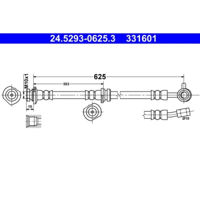 Kuva ATE 24.5293 0625.3 Jarruletku 625 M10x1 NISSAN: Qashqai 2