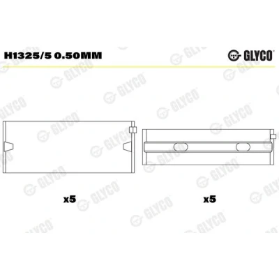 Kuva GLYCO H1325/5 0.50mm Kampiakselin Laakeri VOLKSWAGEN: Bora Sedan, Passat B6 Variant, Golf 4, SKODA: Octavia II Hatchback