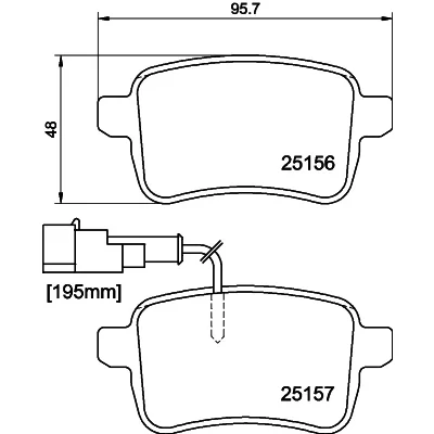Kuva HELLA 8DB 355 015 541 Jarrupalat kulumisvaroitinkoskettimella Jarrusatulan ruuveilla Tarvikkeilla ALFA ROMEO: Giulietta Hatchback, Van