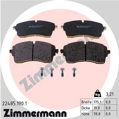 Kuva ZIMMERMANN 22485.190.1 Jarrupalat Kulumisenilmaisemelle Ruuveilla Valokuva vastaa toimituslaajuutta LAND ROVER: Range Rover Evoque, Discovery Sport