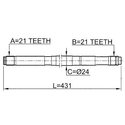 Kuva FEBEST 0212 QG15LH Vetoakseli Etuakseli, vasen 431
