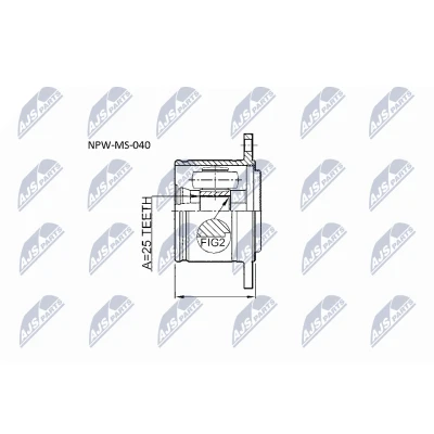 Kuva NTY NPW MS 040 Vetonivel Etuakseli, oikea, Vaihteiston puoli MITSUBISHI: L200 II Pick up, PAJERO 2, III up