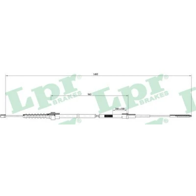 Kuva LPR C0951B Käsijarruvaijeri 1505/975 Levyjarru VOLKSWAGEN: Lupo / 3L