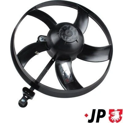 Kuva JP GROUP 1199103600 Jäähdyttimen Tuuletin Autoihin ilman ilmastointilaitetta 302 66 jäähdytystuulettimen kehää VOLKSWAGEN: Polo IV Hatchback