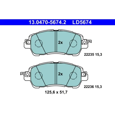 Kuva ATE 13.0470 5674.2 Jarrupalat akustisella kulumavaroittimella MAZDA: 2 Hatchback