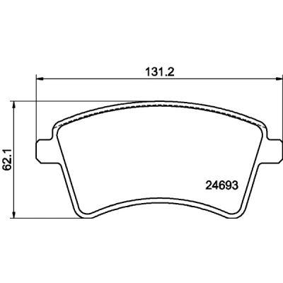 Kuva HELLA 8DB 355 013 961 Jarrupalat Ei kulumisenilmaisimelle Jarrusatulan ruuveilla Tarvikkeilla RENAULT: Kangoo II / Grand Kangoo, Express