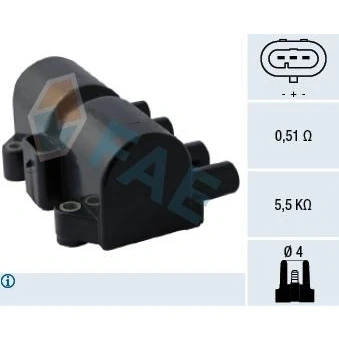 Kuva Sytytyspuola CHEVROLET, DAEWOO, OPEL OE 25182496, 4805507, 4D0611775A