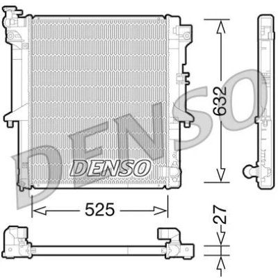 Kuva DENSO DCN51005 Ilmastoinnin Lauhdutin Vedenerottimella 678x395x16 R 134a 678