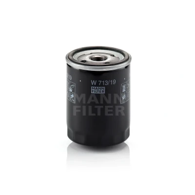 Kuva MANN FILTER W 713/19 Öljynsuodatin 3/4 16 UNF yhdellä peruutuksenestoventtiilillä Ruuvattava suodatin FORD: Sierra Mk2 Sedan, FIESTA 4, 3