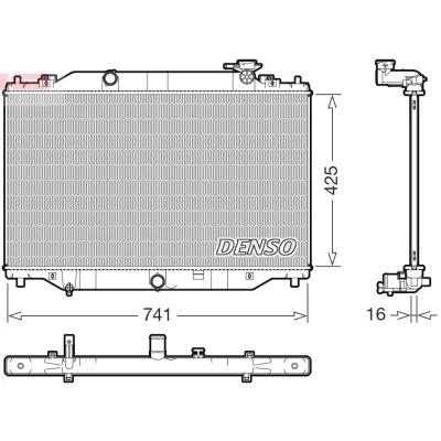 Kuva DENSO DRM44053 Jäähdytin 741mm 425mm 16mm