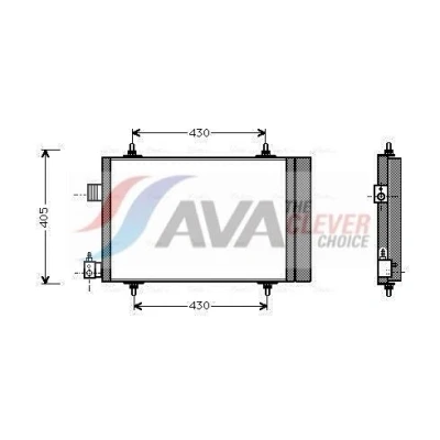 Kuva PRASCO CNA5173D Ilmastoinnin Lauhdutin Vedenerottimella 14,5 11,0 Alumiini 540 CITROËN: Xsara Picasso, Hatchback, Farmari
